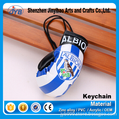 souvenir gift custom pu leather boxing glove shape keychains
